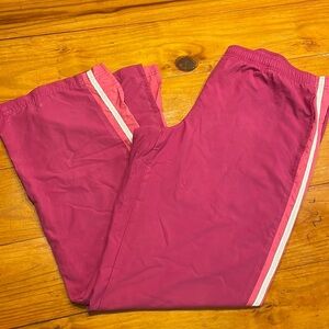 XL Nike pink white side stripe 4-pocket split ankle athletic track jogger pants